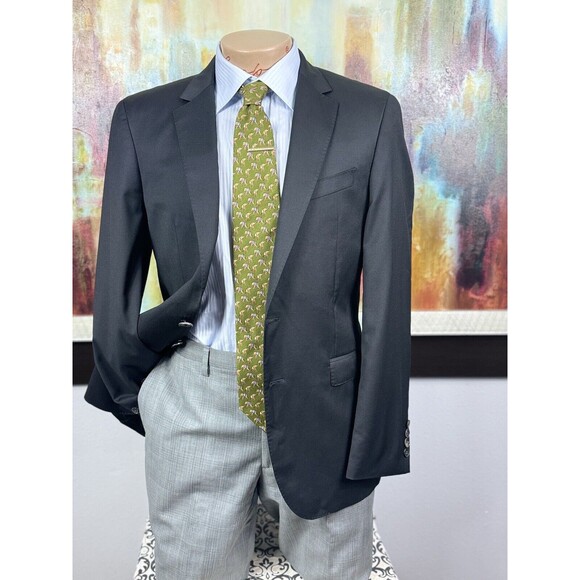 Hugo Boss Mens NWOT Black Italian Super 120’s Wool Blazer 38R MSRP $898 - Picture 8 of 16